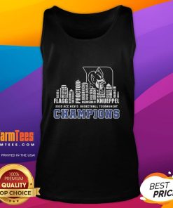 Good Duke 2025 ACC Men's Basketball Tournament Champions Skyline Tank Top featuring team logo and vibrant design.