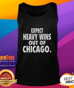 Stylish Chicago tank top featuring 'Good Expect Heavy Wins' design, perfect for casual wear and showcasing city pride.