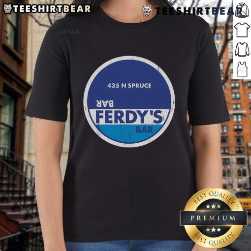 Good Ferdy's Bar Ladies Tee featuring stylish design, located at 435 N Spruce, perfect for casual outings and events.