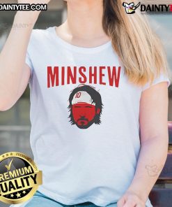 Good Gardner Minshew Kansas City Chiefs NFL football big face head ladies tee showcasing team spirit and style.