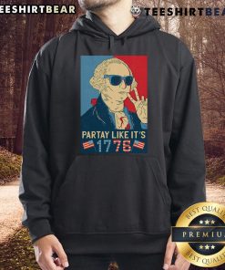 Good George Washington Party Like It's 1776 hoodie featuring a patriotic design for historical celebration enthusiasts.