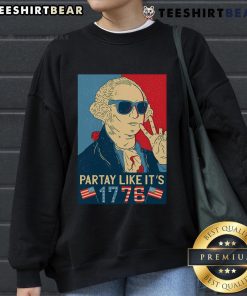 Good George Washington 'Party Like It's 1776' sweatshirt featuring a vintage design perfect for patriotic celebrations.