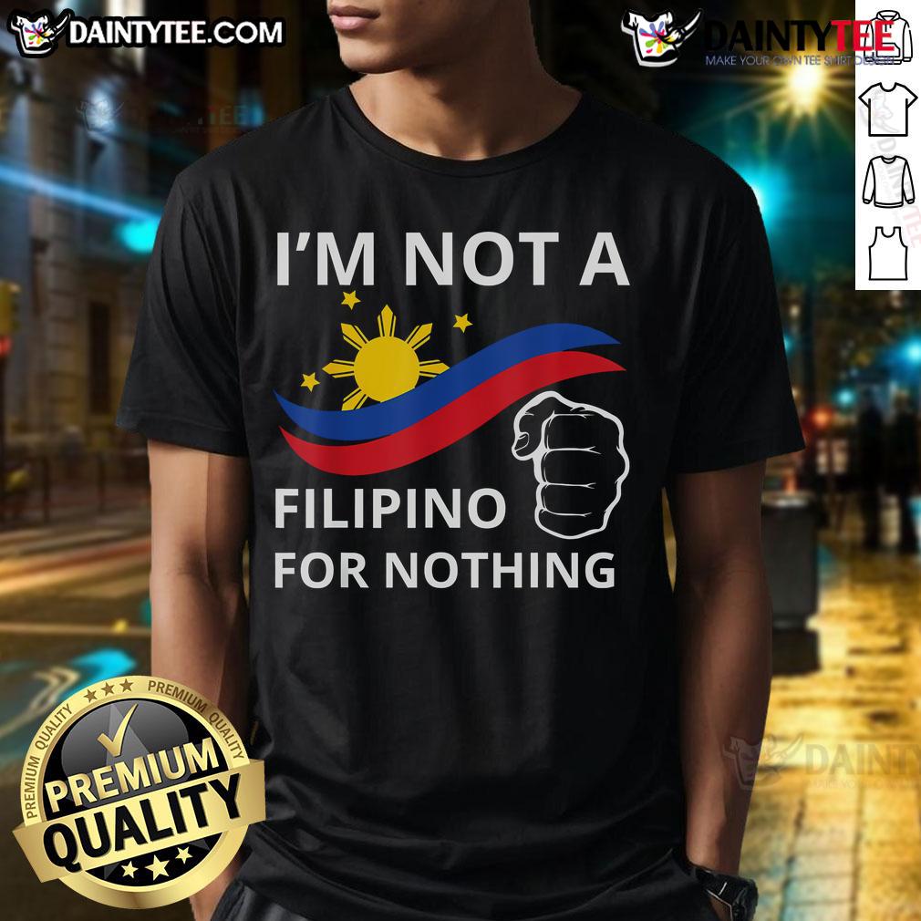 Good I Am Not A Filipino For Nothing Free Du30 Free Duterte T Shirt Good I Am Not A Filipino For Nothing Free Du30 Free Duterte T-Shirt design featuring bold text and patriotic colors.