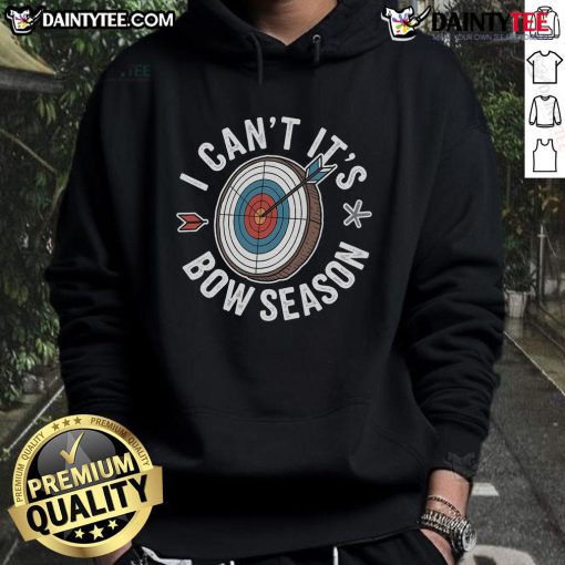 Good I Cant Its Bow Season Archer Hoodie in forest green, perfect for archery enthusiasts and outdoor activities.