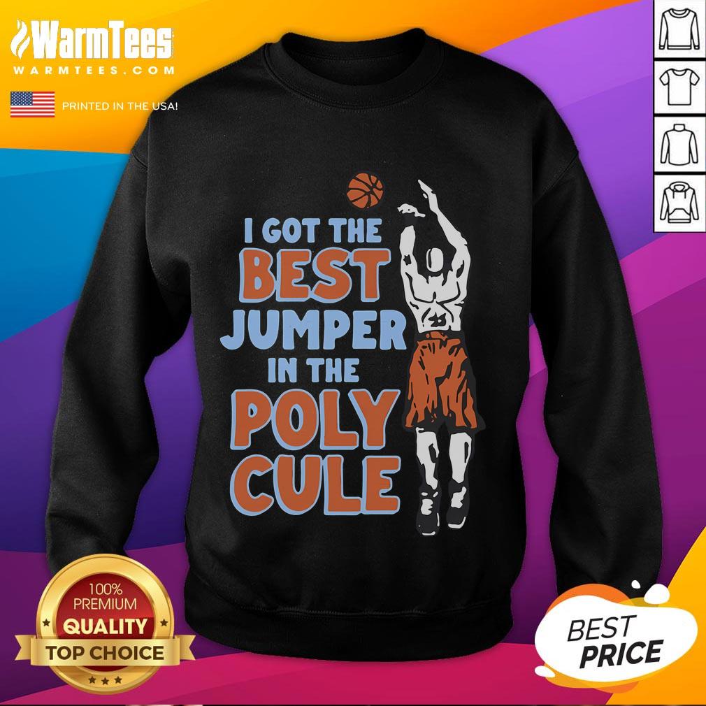 Good I Got The Best Jumper In The Polycule Sweatshirt Person wearing the 'Good I Got The Best Jumper In The Polycule' sweatshirt, showcasing cozy style and polyamory pride.