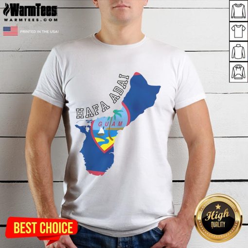 Good Island of Guam map with flag design on a stylish t-shirt, perfect for Guam enthusiasts and travelers.