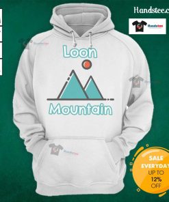 Alt Text: Cozy hoodie featuring Good Loon Mountain design, perfect for outdoor lovers in Lincoln, New Hampshire mountains.