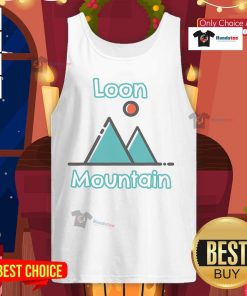 Good Loon Mountain in Lincoln, New Hampshire, with scenic views, featured on a stylish tank top design.