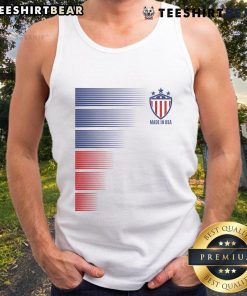 Good Made in USA Soccer Team Flag Tank Top featuring vibrant colors and a patriotic design for sports enthusiasts.
