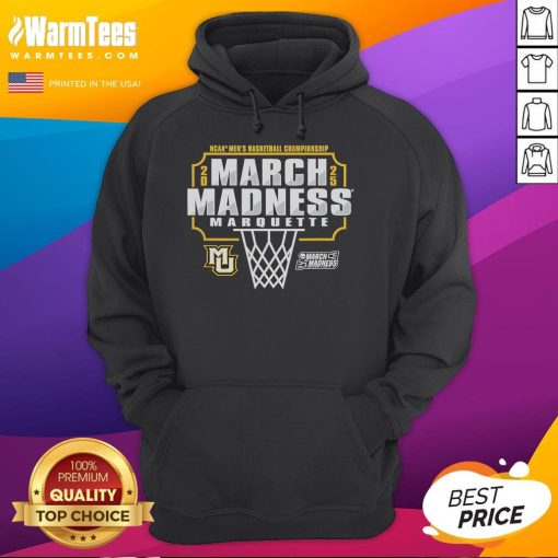 Good Marquette Golden Eagles March Madness 2025 Men's Basketball Championship hoodie in blue and gold design.