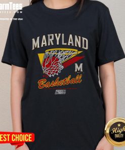Good Maryland Basketball 2025 March Madness ladies tee featuring vibrant graphics, perfect for fans supporting their team.