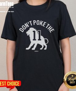 Good Micah Parsons Don't Poke the Lion ladies tee featuring bold text design and vibrant colors for football fans.