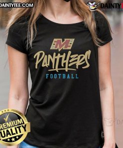 Alt Text: Stylized text design for Good Michigan Panthers ladies tee, featuring bold colors and trendy font.