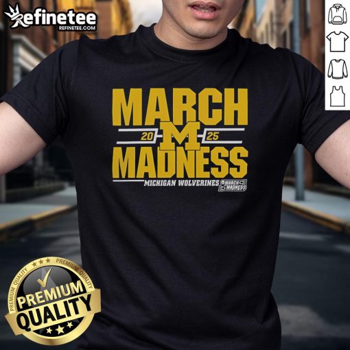 Good Michigan Wolverines 2025 March Madness D1 Men's Basketball T-Shirt featuring bold team graphics and vibrant colors.