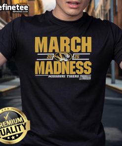 Alt Text: Good Missouri Tigers 2025 March Madness D1 Men's Basketball T-Shirt featuring team colors and logo.