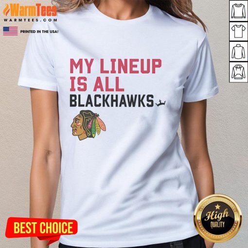 Chicago Blackhawks logo on a stylish ladies tee, perfect for fans showcasing team pride in fashion.