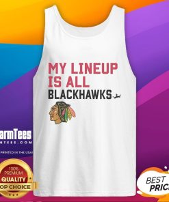 Chicago Blackhawks logo tank top featuring bold design, perfect for fans showcasing team spirit and style.