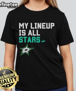 Dallas Stars logo on a stylish ladies tee, perfect for fans showing team spirit and support for the Dallas Stars.