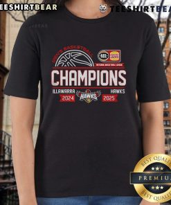 Illawarra Hawks men's basketball championship series ladies tee featuring team logo and vibrant design.