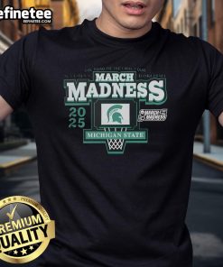 Men's March Madness 2025 Michigan State Spartans T-Shirt celebrating the road to the Final Four in NCAA basketball.