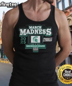 Michigan State Spartans tank top for NCAA 2025 Men's March Madness, perfect for fans on the road to the Final Four.
