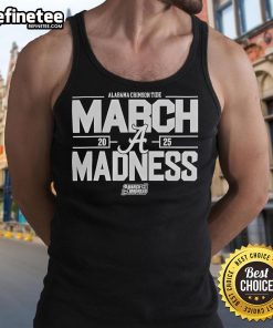 Alabama Crimson Tide March Madness tank top for NCAA Men's Basketball 2025, showcasing team pride and sporty style.