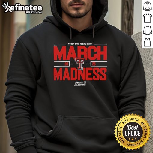 2025 Texas Tech Red Raiders March Madness hoodie for NCAA Men's Basketball fans, featuring team logo and stylish design.