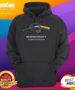 Colorful hoodie featuring a rainbow brain design celebrating neurodiversity, autism spectrum, ASD, and ADHD awareness.