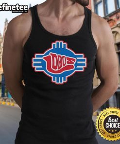 Alt Text: Good New Mexico Lobos basketball logo tank top for fans, featuring vibrant colors and team branding.