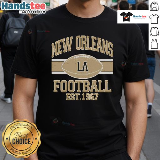 Vintage New Orleans LA football sports logo T-shirt featuring classic design, perfect for fans and collectors.