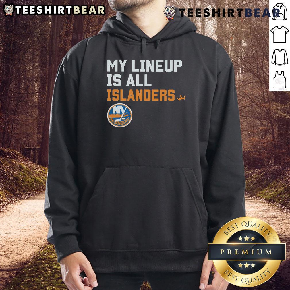 Good New York Islanders My Lineup Hoodie Good New York Islanders My Lineup Hoodie featuring team colors and logo, perfect for fans supporting their NHL team.