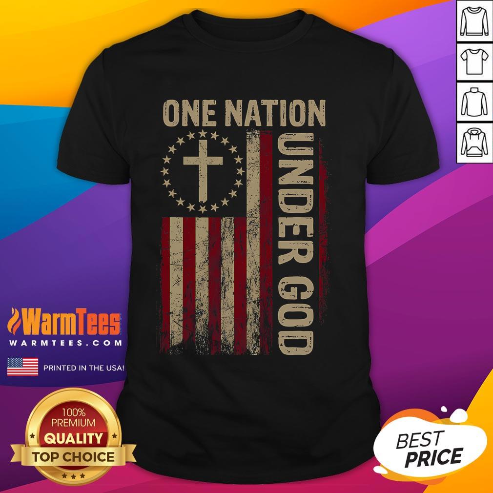 Good One Nation Under God Flag 4Th Of July Patriotic Christian T Shirt Good One Nation Under God Flag 4th of July Patriotic Christian T-Shirt featuring bold red, white, and blue design.