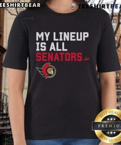 Good Ottawa Senators My Lineup Ladies Tee featuring team colors and logo, perfect for female fans of the Senators.