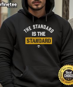 Alt Text: Good Pat Freiermuth wearing the 'Standard is the Standard' hoodie, showcasing team spirit and style.