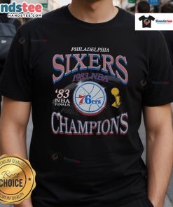 Alt Text: Good Philadelphia 76ers Hardwood Classics Champions Era T-Shirt featuring vintage logo and design, perfect for fans.