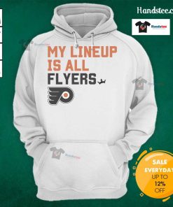 Good Philadelphia Flyers My Lineup Hoodie featuring team colors and logo, perfect for fans supporting their favorite NHL team.