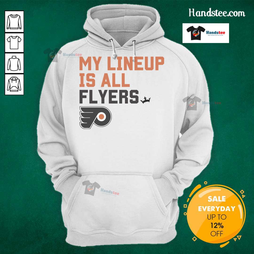 Good Philadelphia Flyers My Lineup Hoodie Good Philadelphia Flyers My Lineup Hoodie featuring team colors and logo, perfect for fans supporting their favorite NHL team.