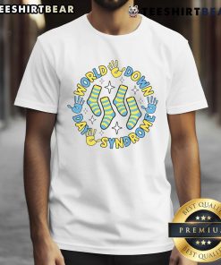 Good Rock Your Socks World Down Syndrome Awareness Day T-Shirt featuring vibrant colors and a fun design promoting inclusivity.