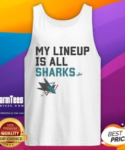 Good San Jose Sharks My Lineup Is All Logo Tank Top featuring team logo, perfect for fans and summer sportswear.