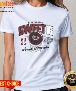 South Carolina Gamecocks 2025 March Madness Sweet 16 Women's Basketball Ladies Tee showcasing team spirit and style.