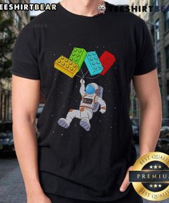Good Space Astronaut Master Builder Building Blocks Balloon T-Shirt featuring a colorful design for kids and space enthusiasts.
