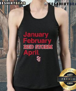Good St. John's Basketball Red Storm April tank top featuring team logo and vibrant colors for fans and athletes.