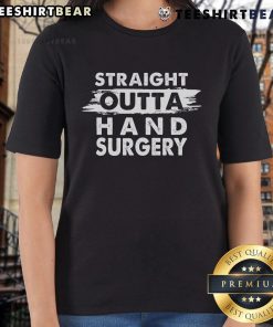 Good Straight Outta Hand Surgery Recovery Get Well Ladies Tee in vibrant colors, perfect for post-surgery comfort.