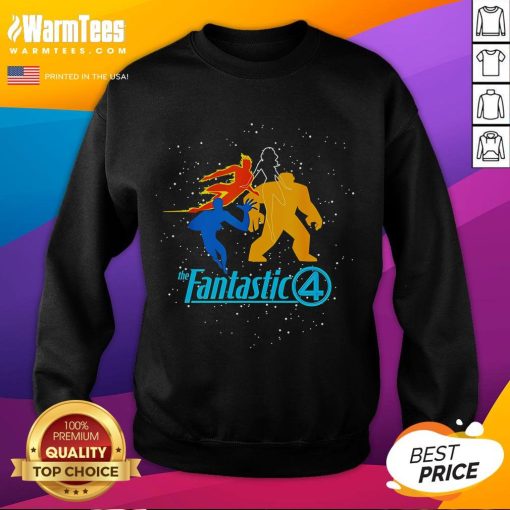 Good The Fantastic Four First Steps team logo sweatshirt featuring vibrant colors and stylish design for fans.
