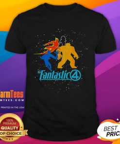 Good The Fantastic Four First Steps Team and Logo T-Shirt featuring vibrant designs of the superhero team and logo.