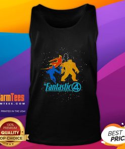 Good The Fantastic Four First Steps team logo tank top featuring vibrant colors and iconic superhero design.