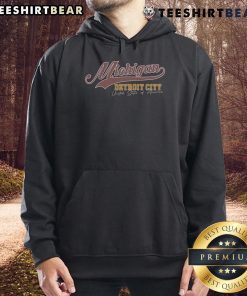 Vintage Michigan Detroit City hoodie featuring retro design and vibrant colors, perfect for fans of Detroit apparel.
