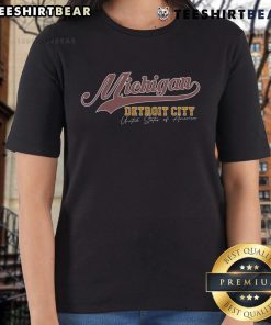 Good Vintage Michigan Detroit City Ladies Tee featuring a stylish design perfect for casual wear.