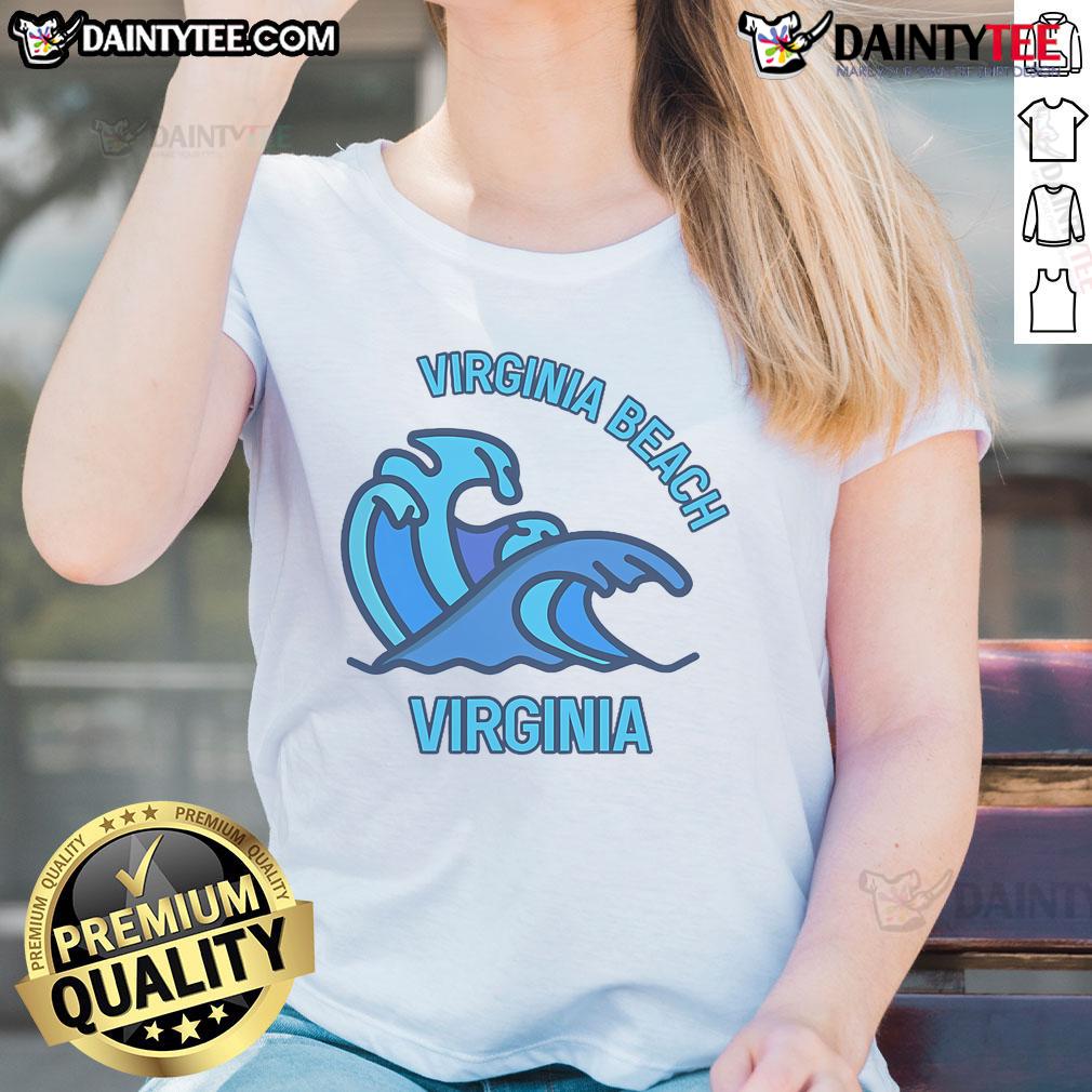 Good Virginia Beach Virginia Pocket Wave Ladies Tee Alt Text: Good Virginia Beach Virginia Pocket Wave Ladies Tee featuring a stylish wave design, perfect for beach lovers.