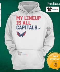 Good Washington Capitals My Lineup Hoodie featuring team logo and colors, perfect for fans and game day attire.